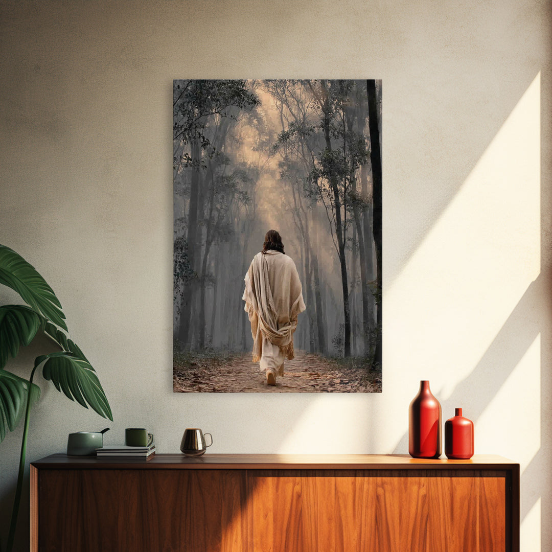 Light Of The Way – Framed Canvas Print – Christian Wall Art – Jesus Painting – Christian Art Canvas – Moody Christian Art – Christian Gift