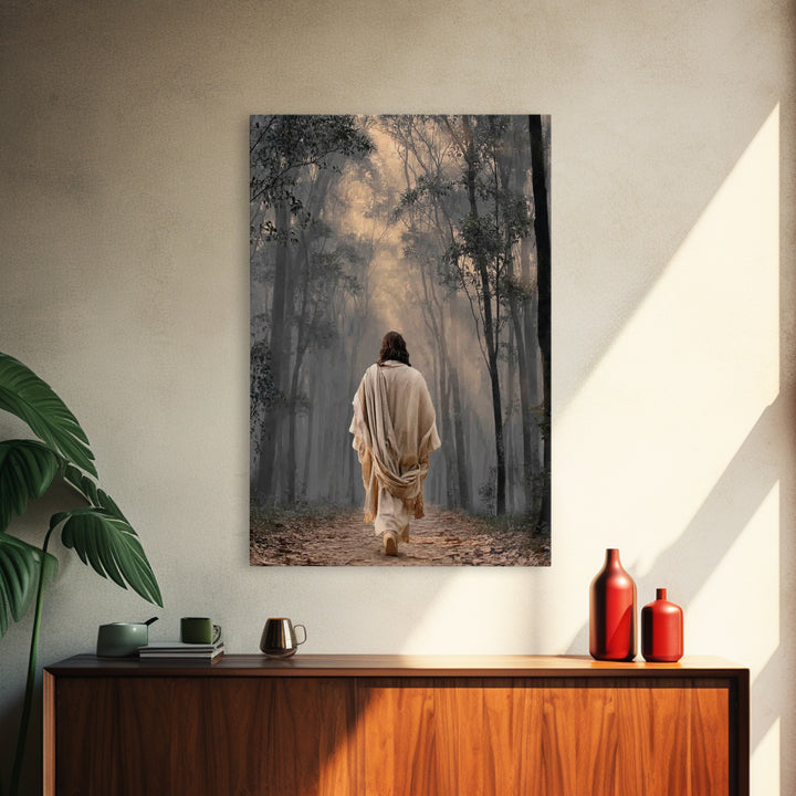 Light Of The Way – Framed Canvas Print – Christian Wall Art – Jesus Painting – Christian Art Canvas – Moody Christian Art – Christian Gift