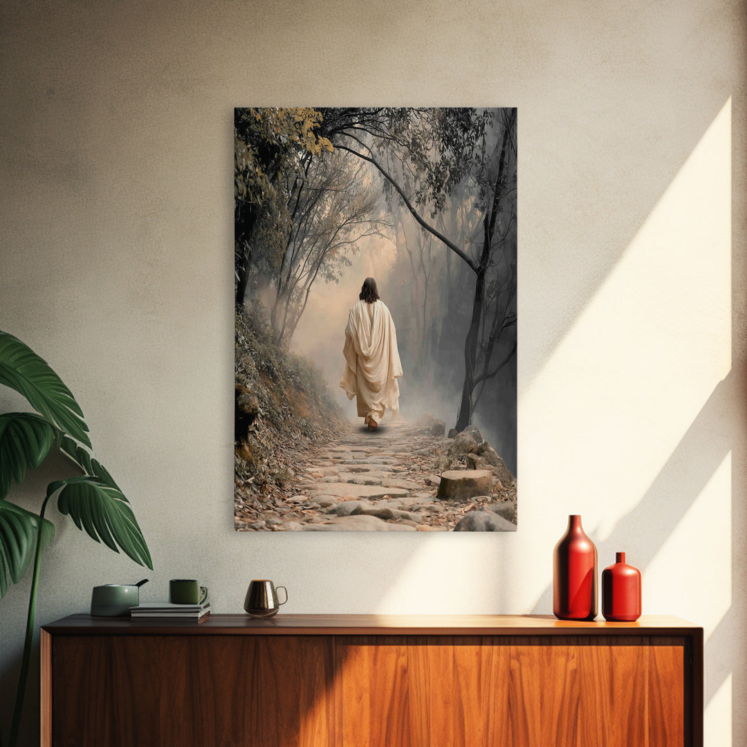 Path Of Mercy – Framed Canvas Print – Christian Wall Art – Jesus Painting – Christian Art Canvas – Christian Christmas Art – Christian Deco