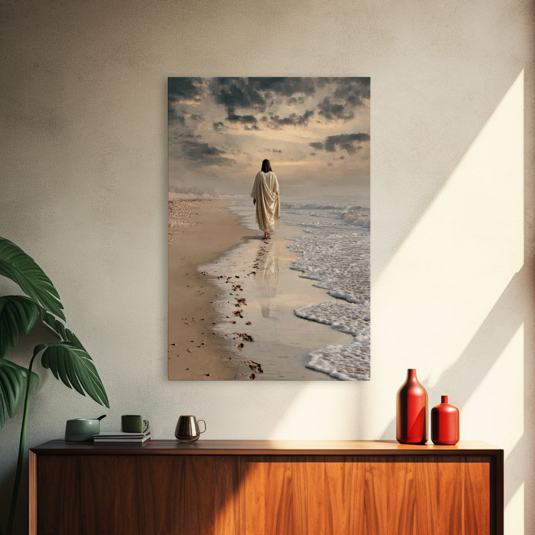 Morning Renewal – Framed Canvas Print – Jesus Painting – Christian Art – Christian Wall Art – Modern Christian Art – Christian Decor