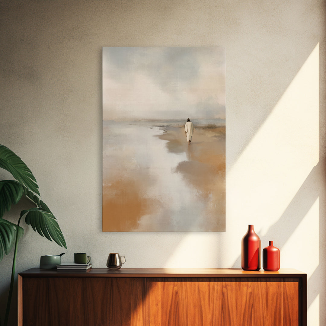 Morning Mercy Trail - Framed Canvas Print - Christian Wall Art - Modern Christian Art - Jesus Painting Canvas - Christian Art Work - Christ