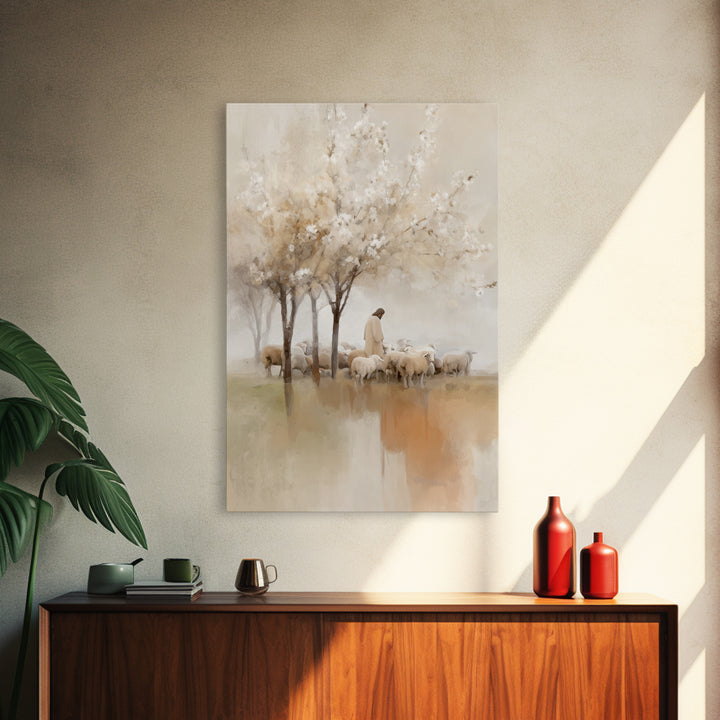 Blossoms Of Grace – Framed Canvas Print – Christian Wall Art – Jesus Painting – Christian Art Canvas – Vintage Christian Art – Christian Gi
