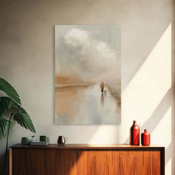 Quiet Shepherd Light, Framed Canvas Print, Christian Wall Art, Jesus Canvas Art, Modern Christian Art, Christian Gift, Christmas Art Prints