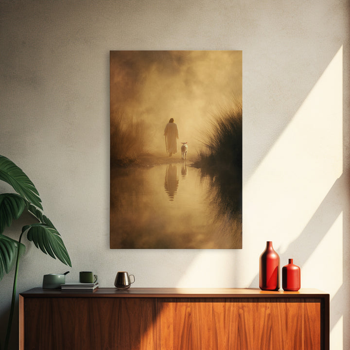 Shoreline Of Hope – Framed Canvas Print – Jesus Canvas Art – Christian Wall Art – Modern Christian Art – Christian Decoration – Christmas A
