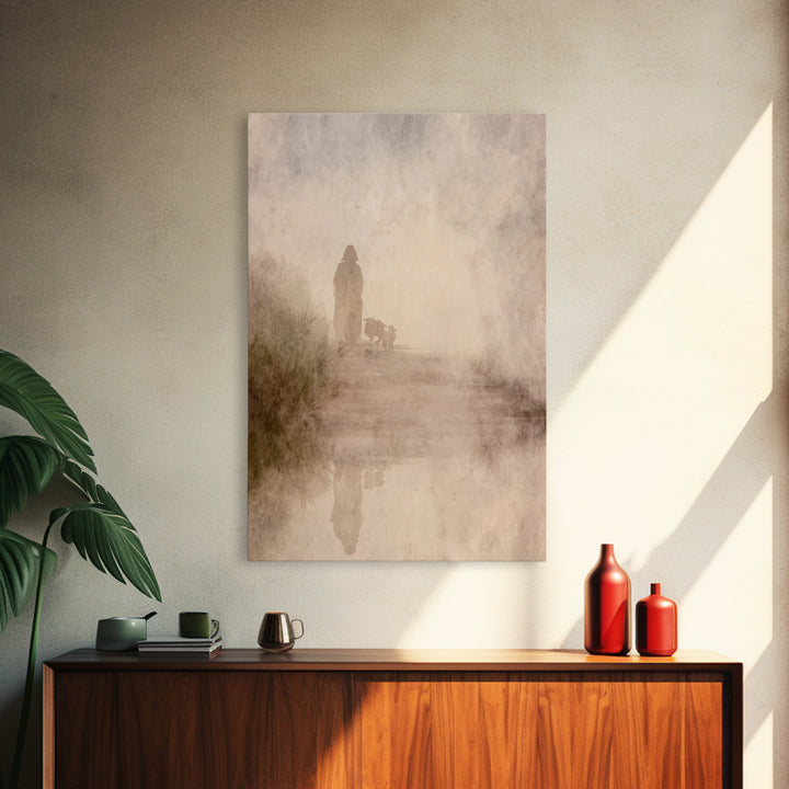 Light Of The Way – Framed Canvas Print – Christian Wall Art – Jesus Painting – Modern Christian Art – Christmas Canvas Wall Art – Christian