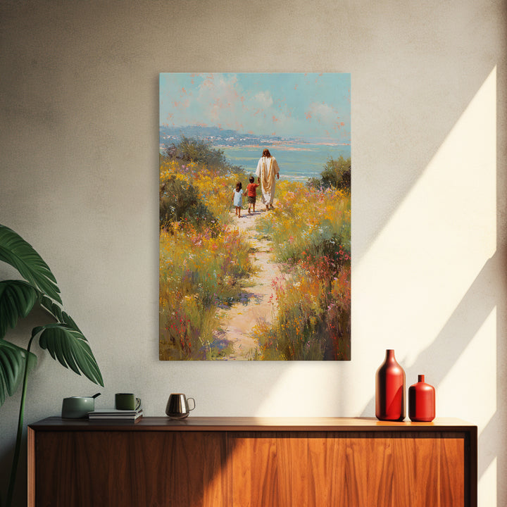 Blossoms Of Guidance, Framed Canvas Print, Christian Wall Art, Jesus Canvas Art, Christian Art Print, Large Christian Painting, Christian G