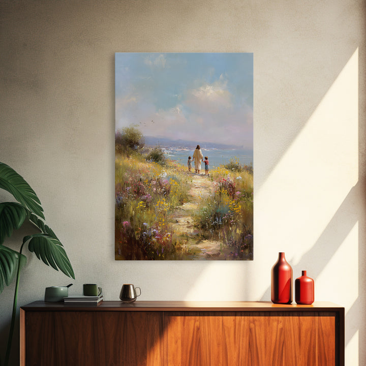 Field Of Gentle Hope – Framed Canvas Print – Christian Wall Art – Jesus Art Canvas – Subtle Christian Paintings – Christian Art Gift – Vint