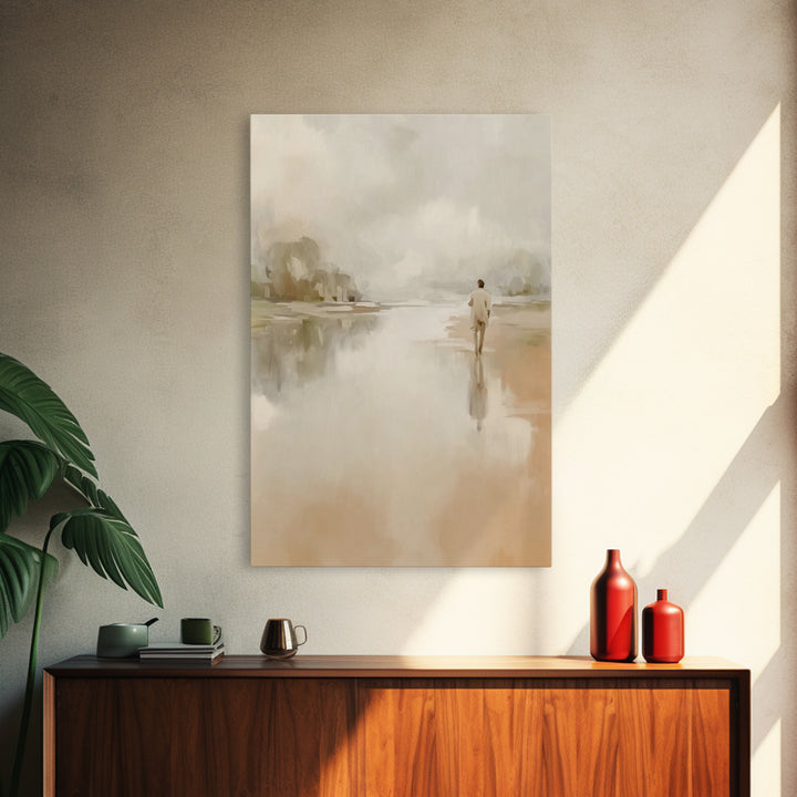 Shore Of Light - Framed Canvas Print - Christian Art Canvas - Christian Wall Art - Jesus Painting - Modern Christian Art