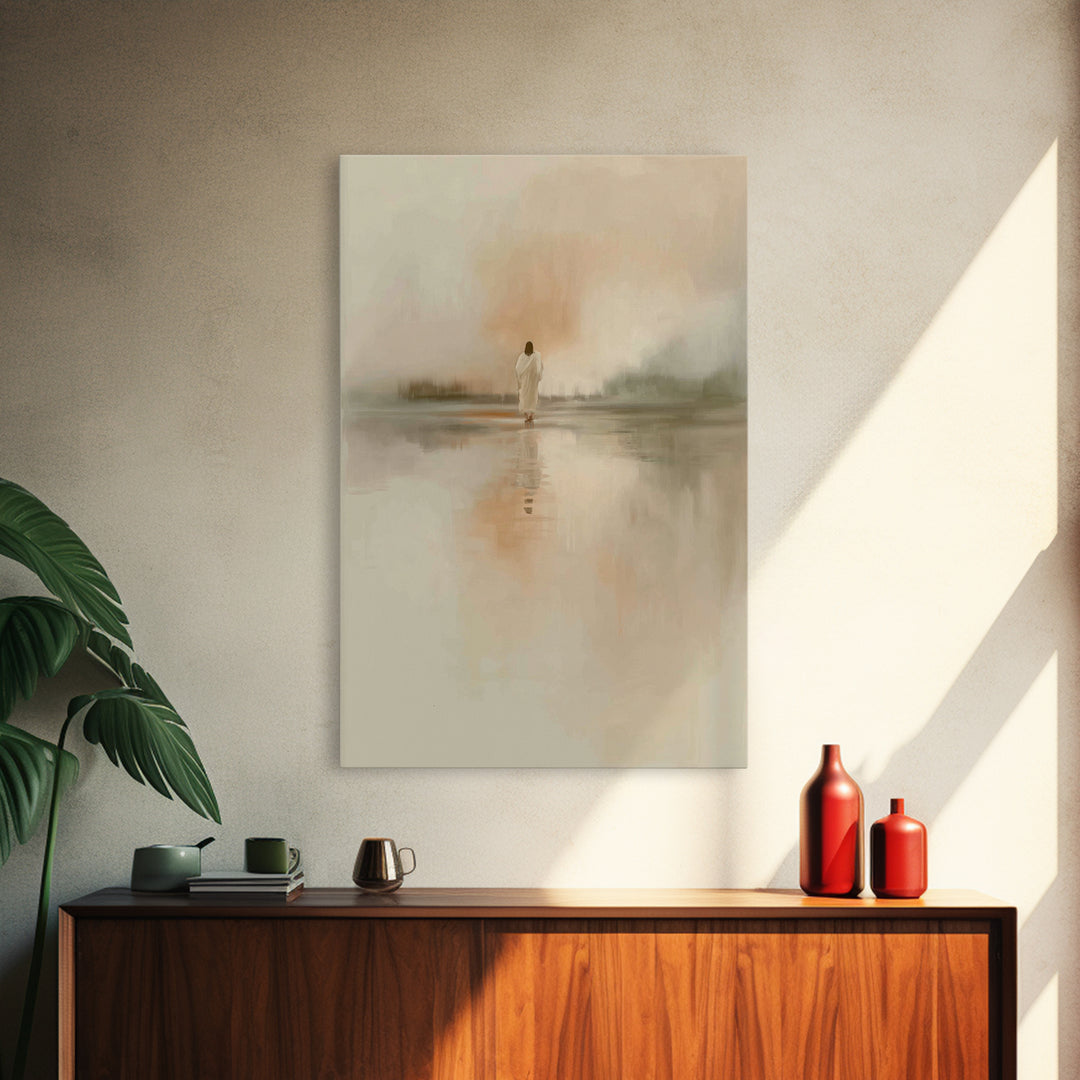 Sacred Dawn - Framed Canvas Print - Christian Wall Art - Christian Art Canvas - Jesus Painting - Subtle Christian Art