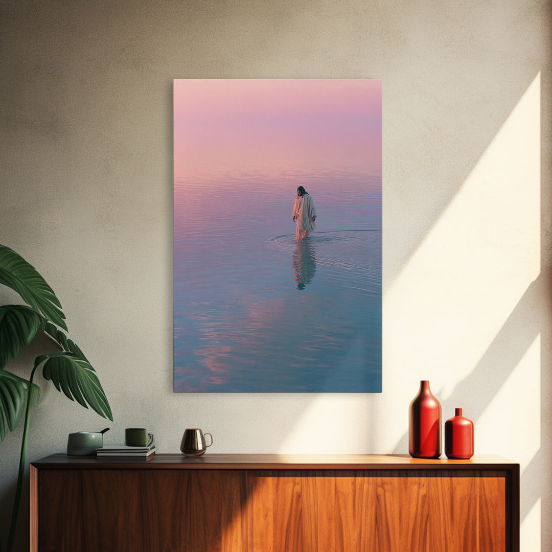 Rosewater Peace , Framed Canvas Print, Christian Art Canvas, Jesus Painting, Modern Christian Art, Christian Wall Art
