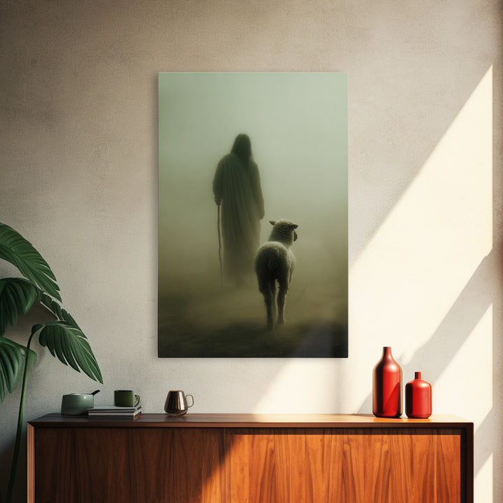 Hushed Journey – Framed Canvas Print – Christian Wall Art – Moody Christian Art – Jesus Painting – Christian Art Canvas – Christmas Art