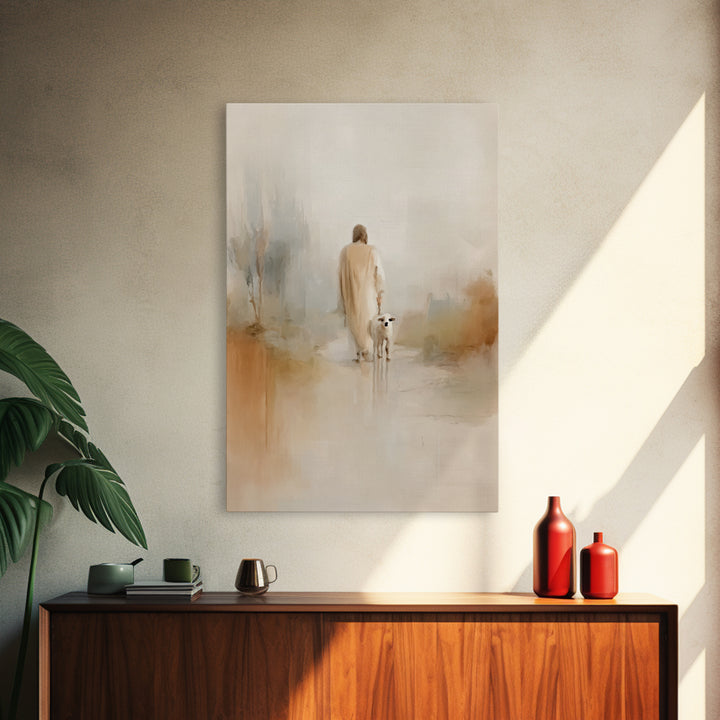 Gentle Promise – Framed Canvas Print – Christian Art Canvas – Minimalist Christian Art – Christian Wall Art – Jesus Painting – Christian Gi