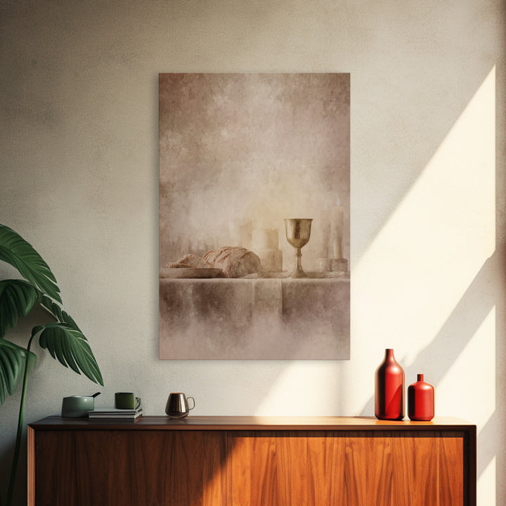 Chalice Of Peace – Framed Canvas Print – Christian Art Canvas – Christian Wall Art – Minimalist Christian Art – Christian Decoration