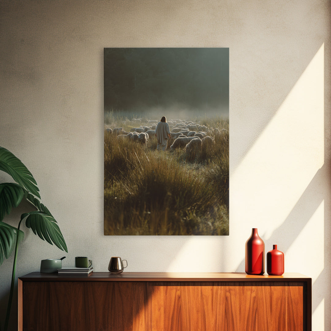 Morning Guidelight – Framed Canvas Print – Christian Art Canvas – Jesus Painting – Christian Wall Art – Subtle Christian Art – Christmas Ar