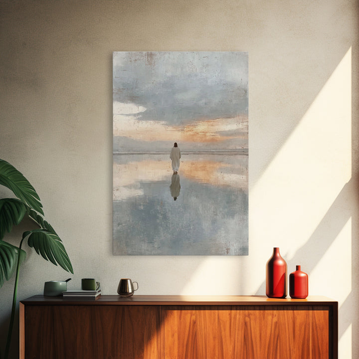 Morning Of Peace | Framed Canvas Print | Jesus Art Print | Christian Wall Art | Modern Christian Art | Unique Christian Art | Christian Dec