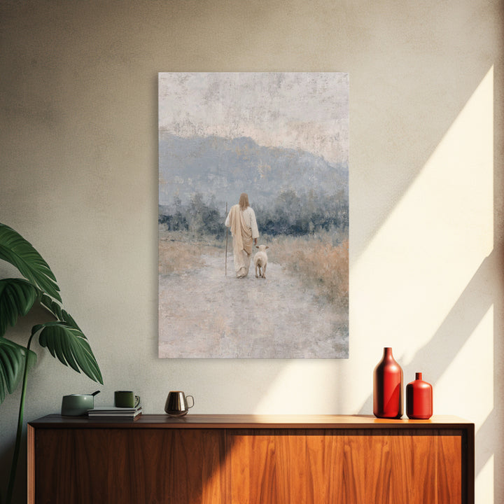 Guided Journey – Framed Canvas Print – Christian Art Work – Jesus Canvas Art – Minimalist Christian Art – Christian Wall Art – Christian De