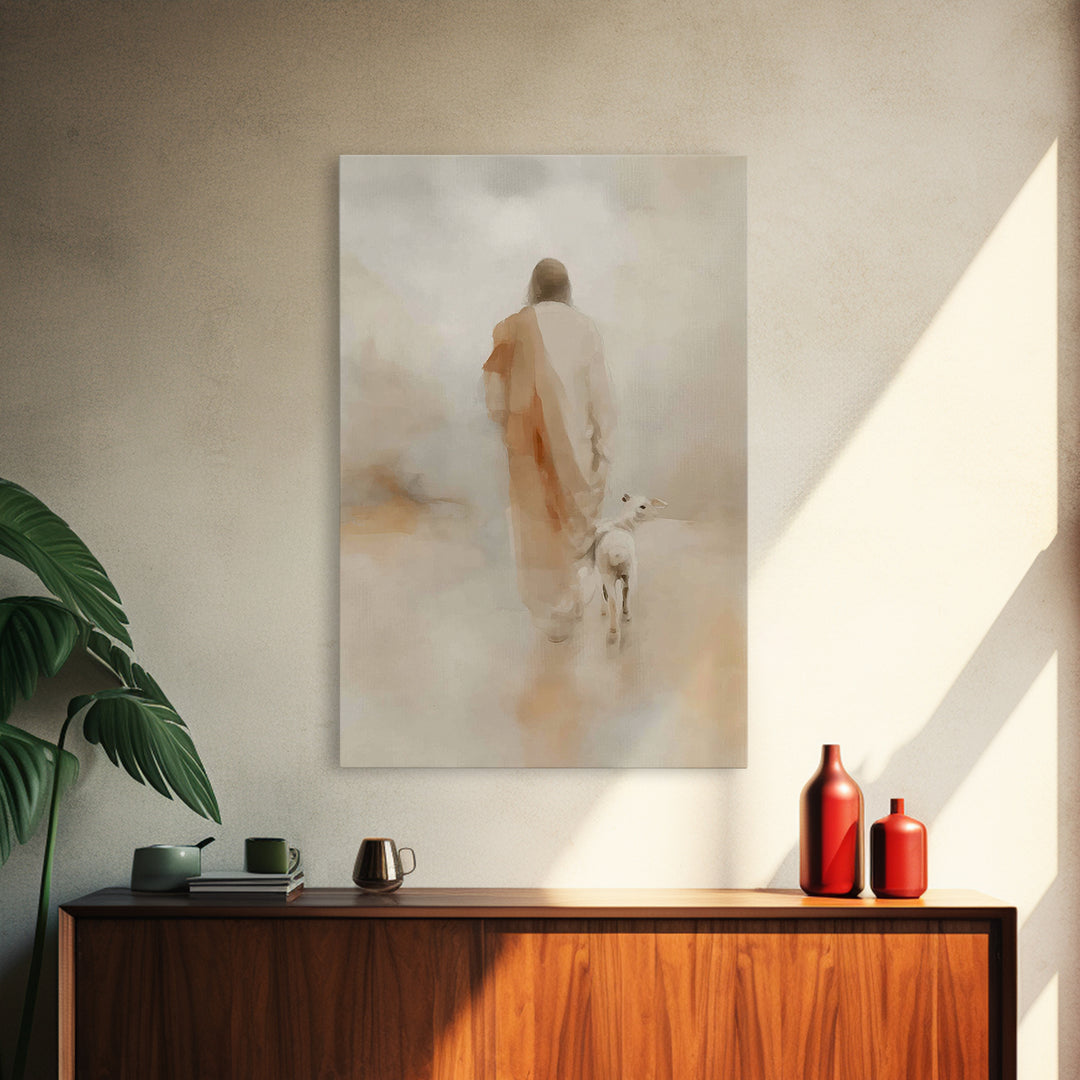 Gentle Dawn Light | Framed Canvas Print | Christian Art Canvas | Jesus Painting | Christian Wall Art | Christian Christmas Art | Christian