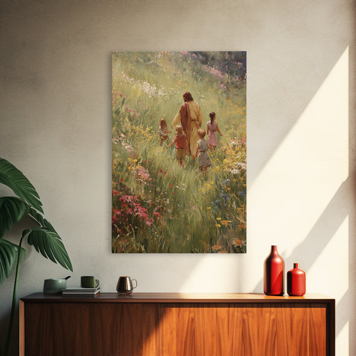 Grace In Bloom | Framed Canvas Print | Christian Art Canvas | Christian Wall Art | Jesus Painting | Christian Decor | Christmas Art Prints