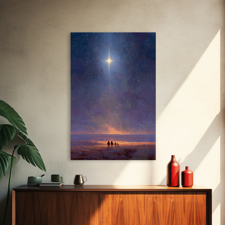 Journey Of Light | Framed Canvas Print | Christian Christmas Art | Christmas Wall Art | Christian Art Canvas | Modern Christian Art