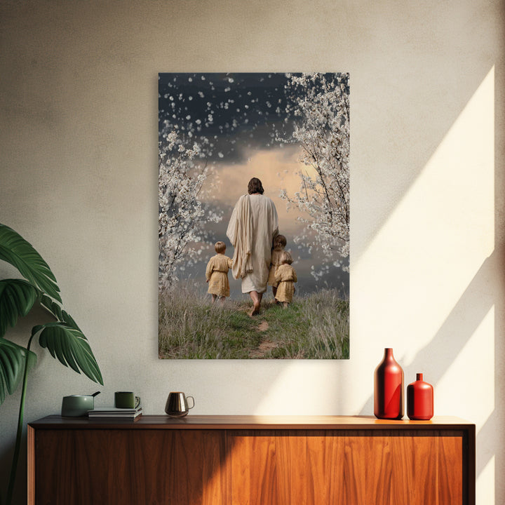 Blossom Sky Walk – Framed Canvas Print – Christian Wall Art – Christian Art Canvas – Jesus Painting – Christian Christmas Art – Christian D