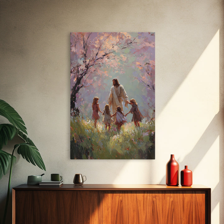 Circle Of Light – Framed Canvas Print – Christian Wall Art – Christian Art Canvas – Jesus Painting – Christian Art – Christian Gift Ideas