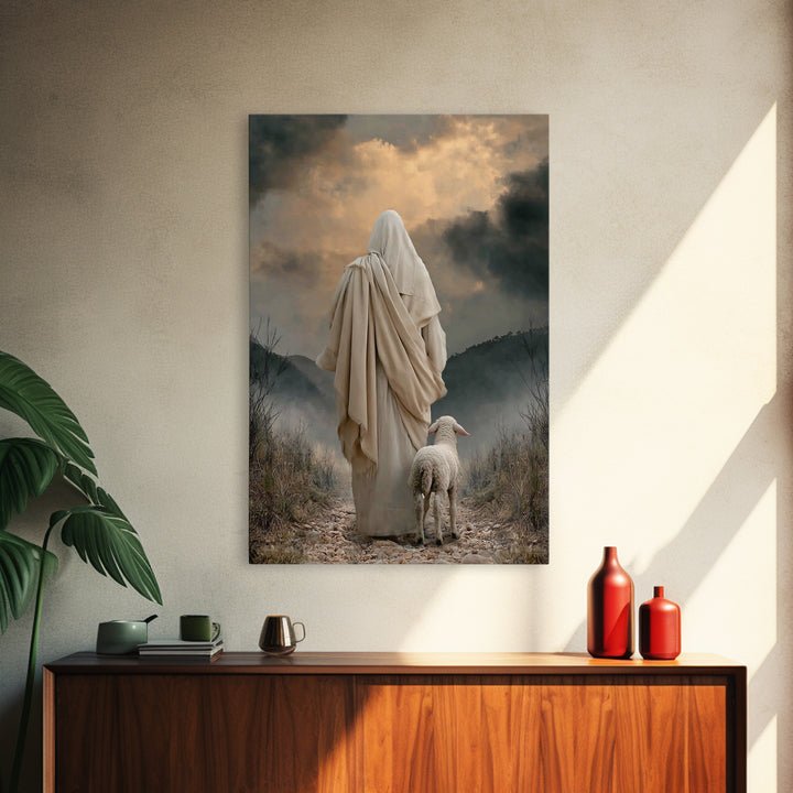 Shepherd’s Haven, Framed Canvas Print, Christian Wall Art, Christian Art Canvas, Jesus Painting, Christian Art, Christian Gift