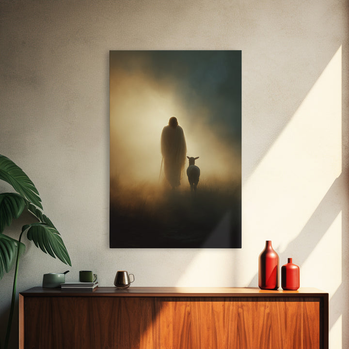 Heaven’s Lantern Glow, Framed Canvas Print, Christian Wall Art, Christian Art Canvas, Christian Art, Jesus Painting, Christian Christmas Ar