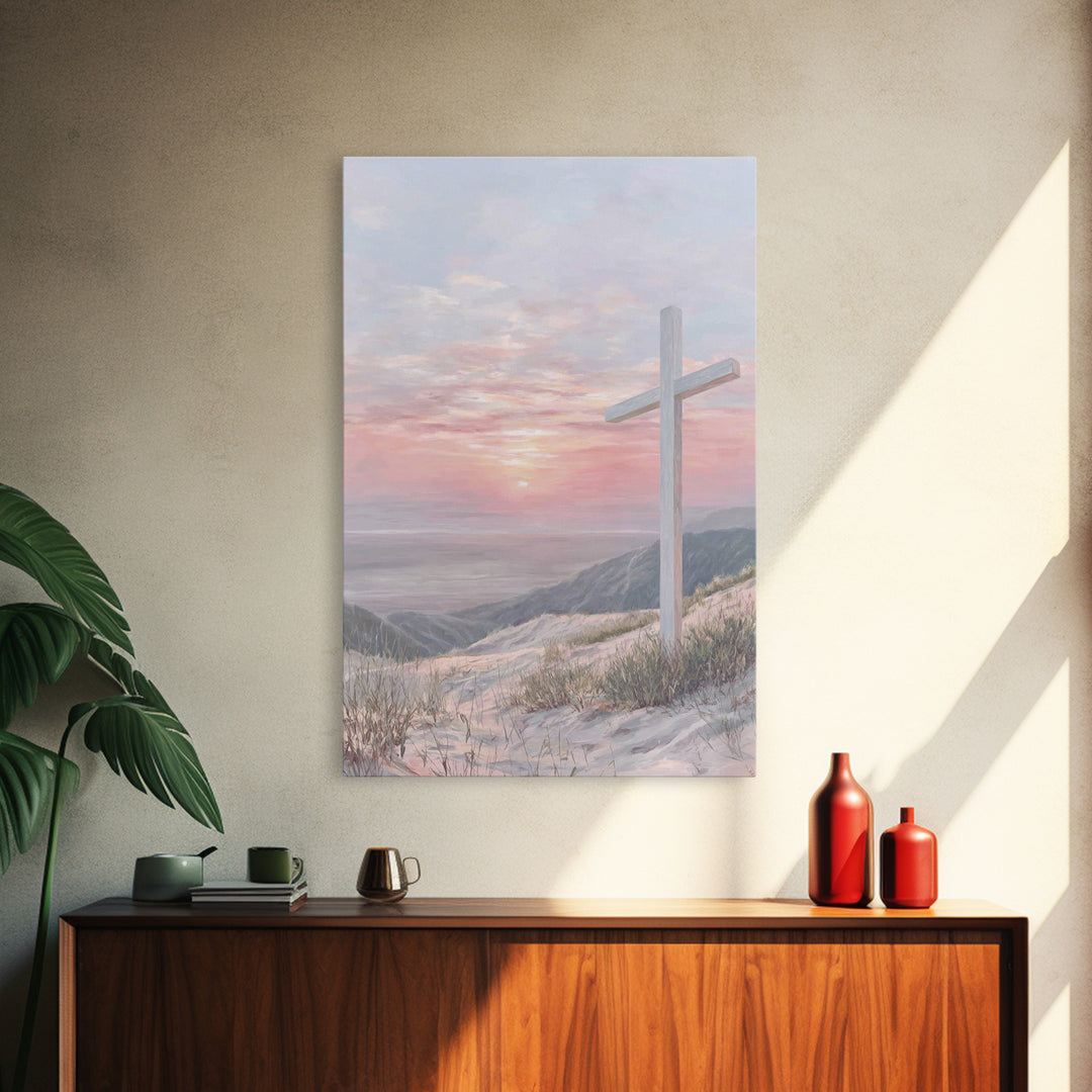 Dawn Of Redemption – Framed Canvas Print – Christian Wall Art – Christian Art Canvas – Modern Christian Painting – Christian Gift Ideas