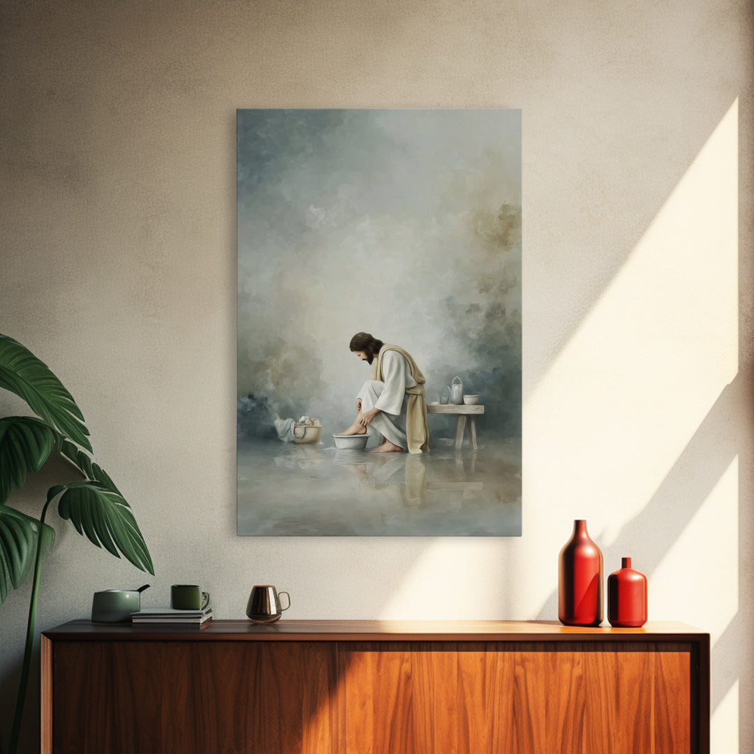 Still Waters Hope – Framed Canvas Print – Christian Wall Art – Jesus Art Print – Christian Art Canvas – Subtle Christian Art – Large Christ
