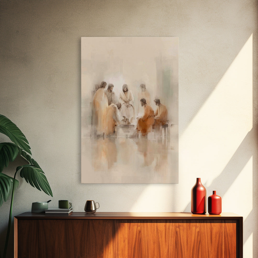 Circle Of Compassion, Framed Canvas Print, Christian Wall Art, Christian Art Canvas, Jesus Painting, Christian Decor, Modern Christian Art