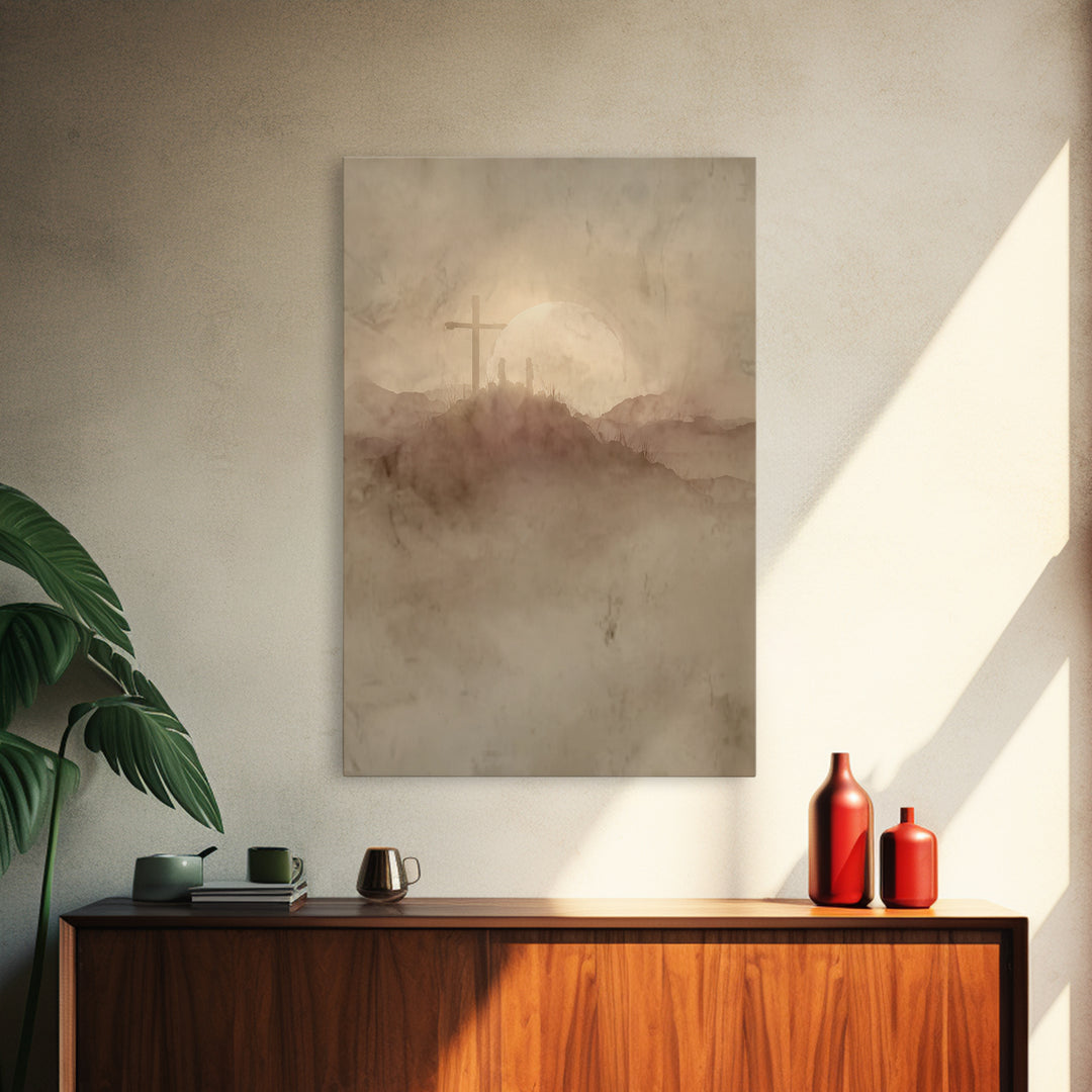 Hilltop Revelation | Framed Canvas Print | Christian Art Canvas | Christian Wall Art | Moody Christian Art | Christian Christmas Art