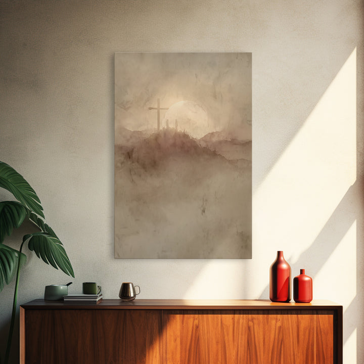 Hilltop Revelation | Framed Canvas Print | Christian Art Canvas | Christian Wall Art | Moody Christian Art | Christian Christmas Art