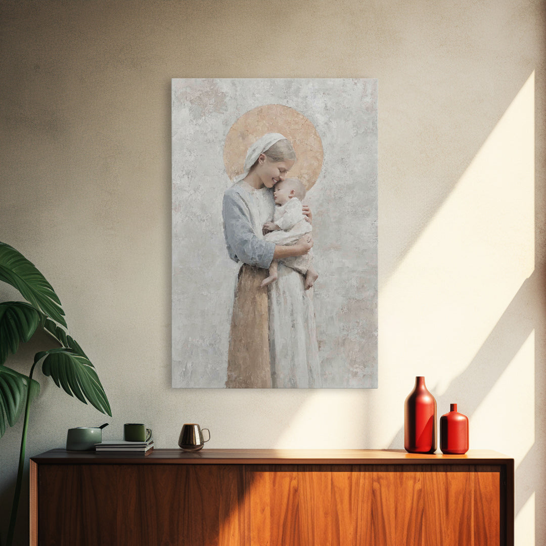 Gentle Hope Rising - Framed Canvas Print - Christian Art Canvas - Minimalist Christian Art - Christian Wall Art - Christian Painting - Chri