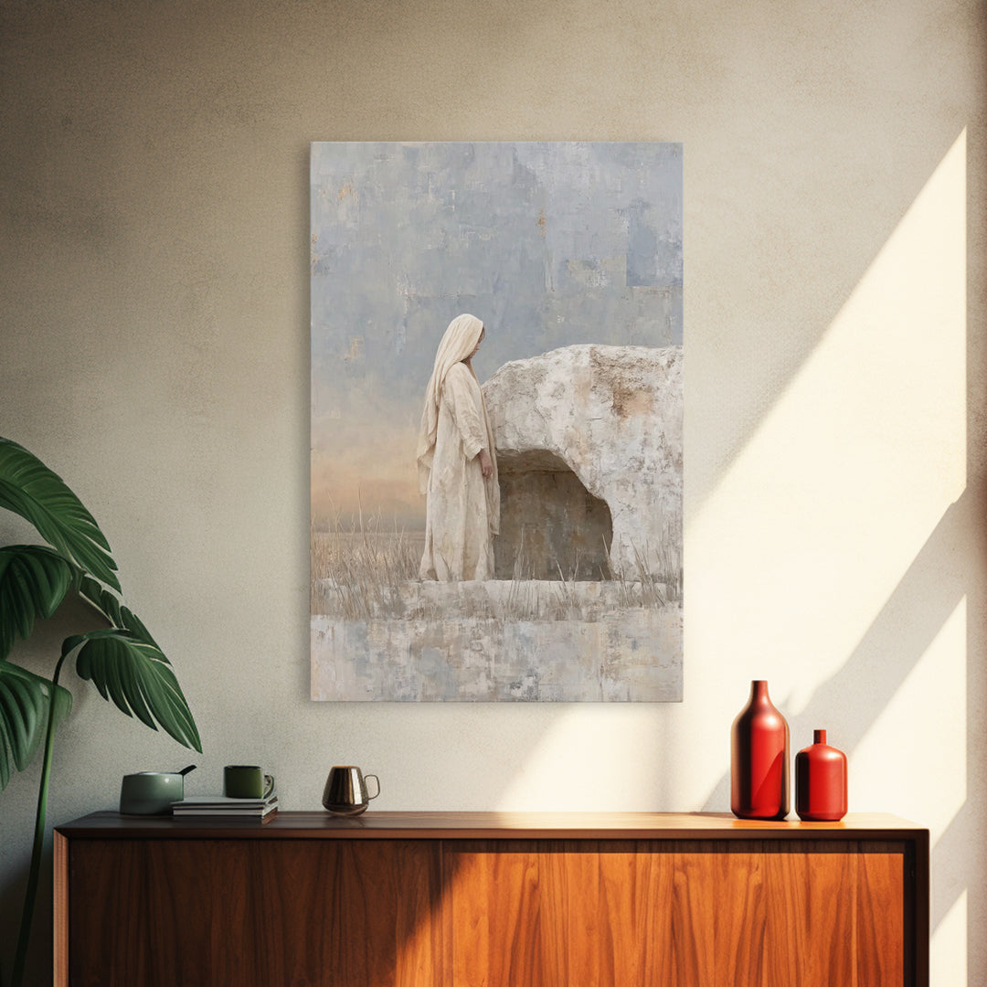 Joyful Light - Framed Canvas Print - Christian Art Canvas - Christian Wall Art - Mary And Jesus Painting - Christian Decoration - Christian