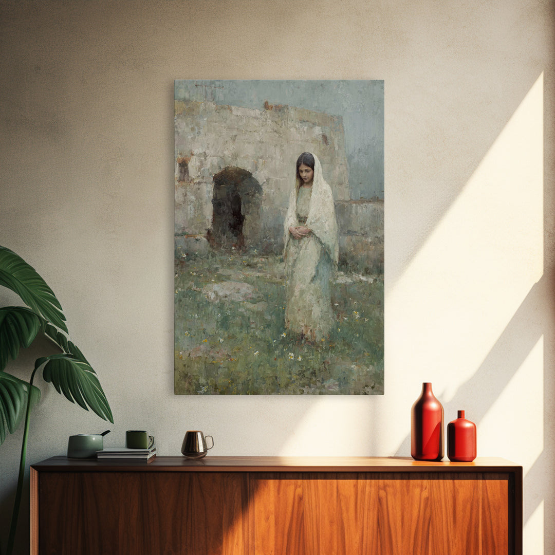 Silent Tomb Morning - Framed Canvas Print - Christian Wall Art - Christian Art Canvas - Christian Painting - Christian Decor - Christian Ar