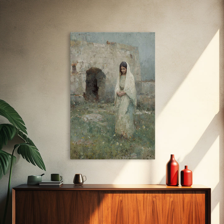 Silent Tomb Morning - Framed Canvas Print - Christian Wall Art - Christian Art Canvas - Christian Painting - Christian Decor - Christian Ar