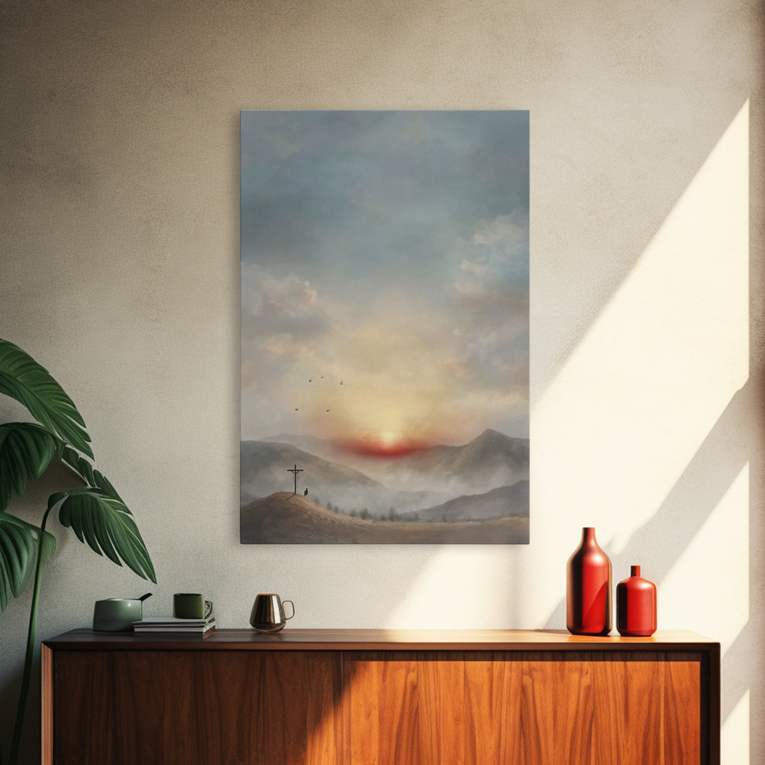Resurrection Peace | Framed Canvas Print | Christian Art Canvas | Christian Wall Art | Modern Christian Art | Christian Gift