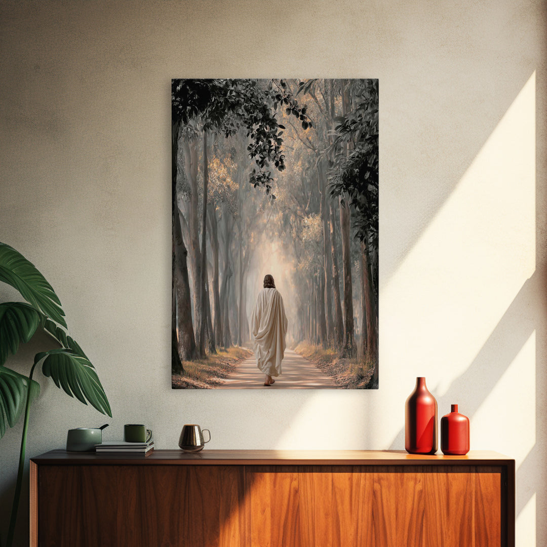 Forest Of Light – Framed Canvas Print – Christian Art Canvas – Christian Wall Art – Christian Painting – Moody Christian Art – Christian Ar