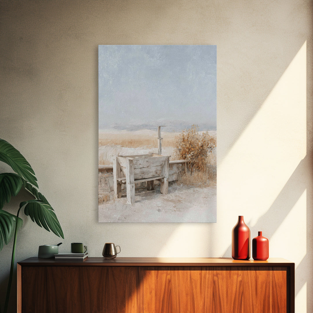 Silent Manger Field | Framed Canvas Print | Christian Art Print | Christmas Art | Minimalist Christian Art | Christian Decor