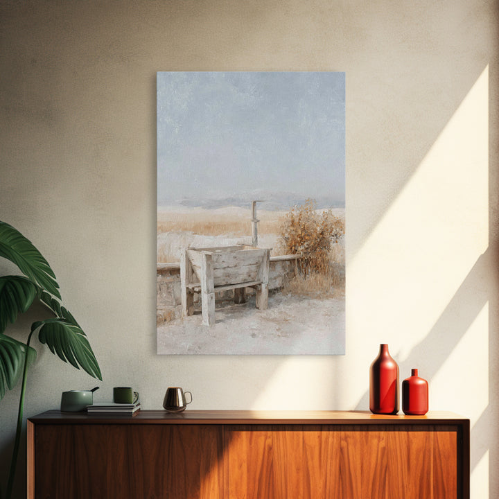 Silent Manger Field | Framed Canvas Print | Christian Art Print | Christmas Art | Minimalist Christian Art | Christian Decor