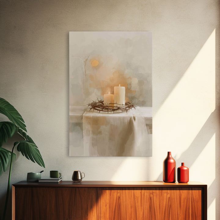 Crown Of Hope – Framed Canvas Print – Christian Wall Art – Christian Art Canvas – Minimalist Christian Art – Christian Art Gift