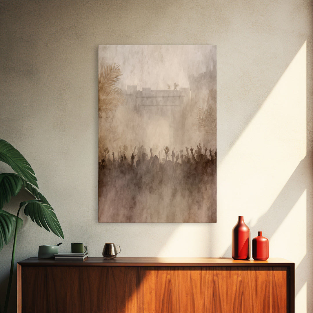 Crowds Of Praise | Framed Canvas Print | Christian Wall Art | Christian Art Work | Modern Christian Art | Christian Gift Ideas