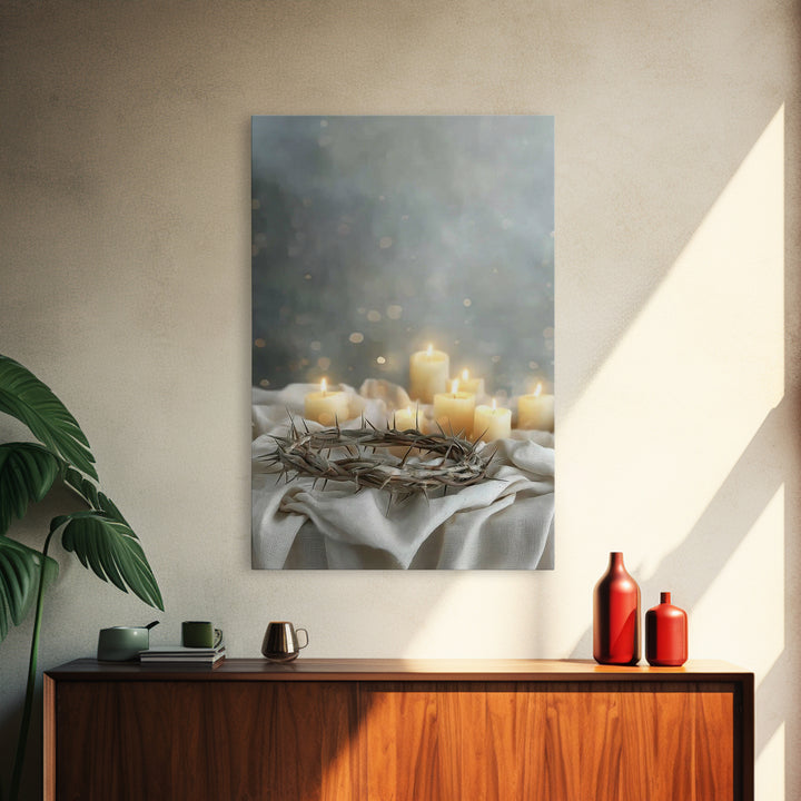 Glowing Redemption, Framed Canvas Print, Christian Art Canvas, Christian Wall Art, Moody Christian Art, Christian Gift Ideas