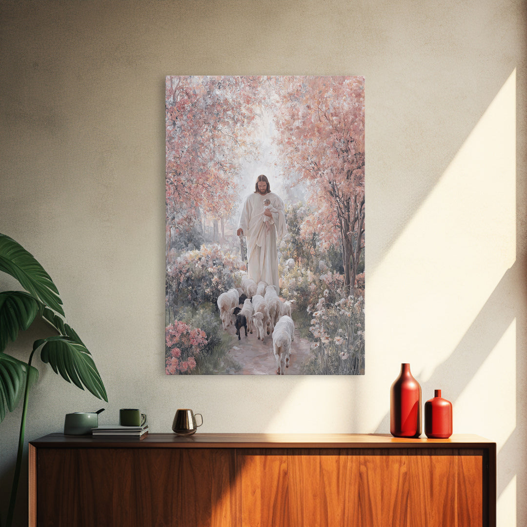 Garden Of Hope - Framed Canvas Print - Christian Wall Art - Jesus Painting - Christian Art Canvas - Christian Christmas Art - Christian Dec