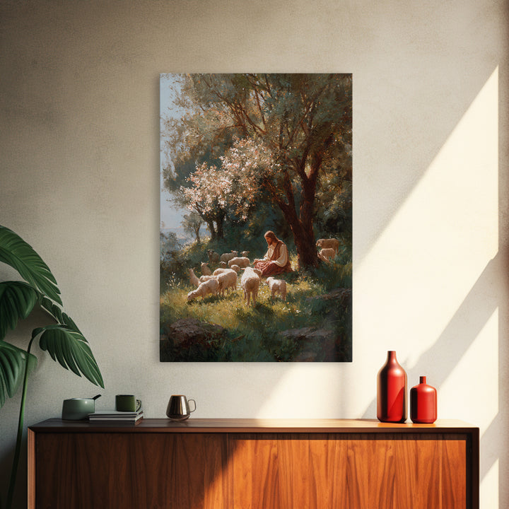 Garden Light – Framed Canvas Print – Christian Art Canvas – Jesus Painting – Christian Wall Art – Vintage Christian Art – Christian Gift Id
