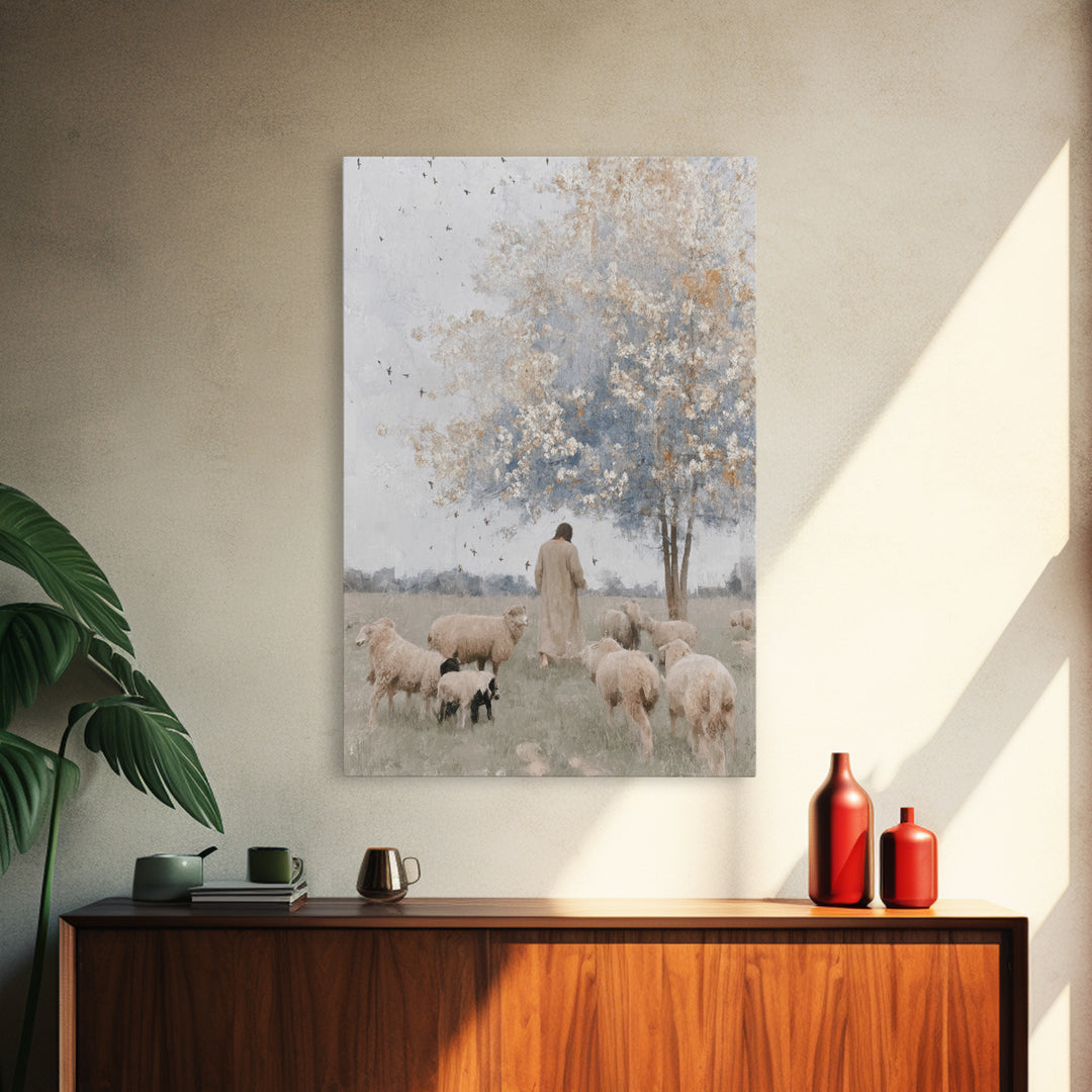 Skyward Meadow – Framed Canvas Print – Christian Wall Art – Jesus Painting – Christian Art Canvas – Subtle Christian Art – Christian Decor