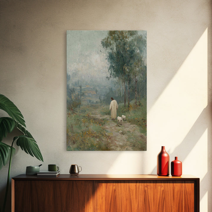 Gentle Journey – Framed Canvas Print – Christian Art Canvas – Christian Wall Art – Jesus Painting – Subtle Christian Art – Christian Decor