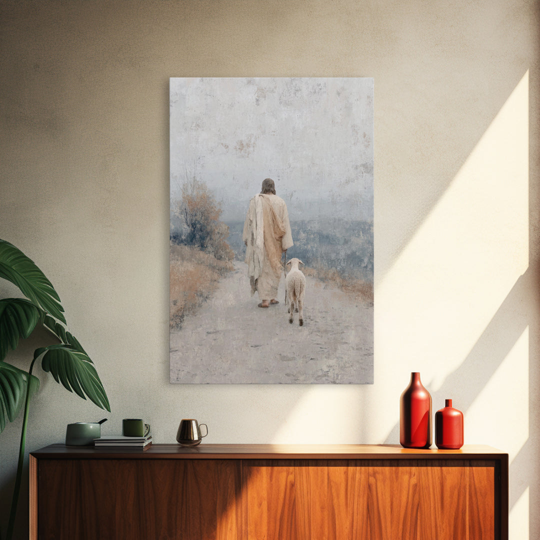 Horizon Walk – Framed Canvas Print – Christian Wall Art – Christian Art Print – Jesus Painting – Subtle Christian Art – Christian Christmas