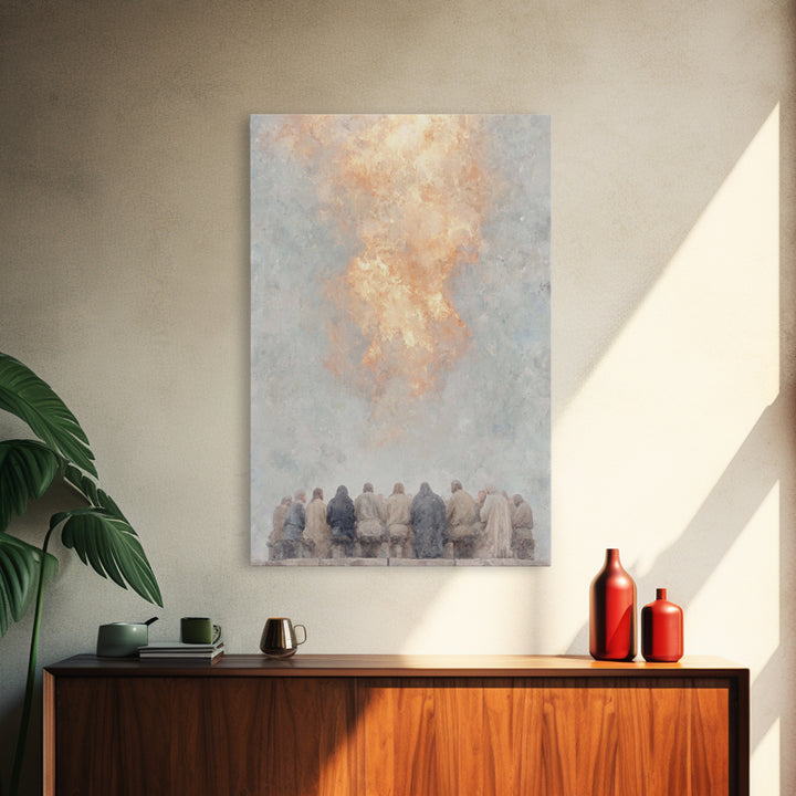 Pentecost Flame – Framed Canvas Print – Christian Wall Art – Christian Art Canvas – Christian Painting – Vintage Christian Art – Christian