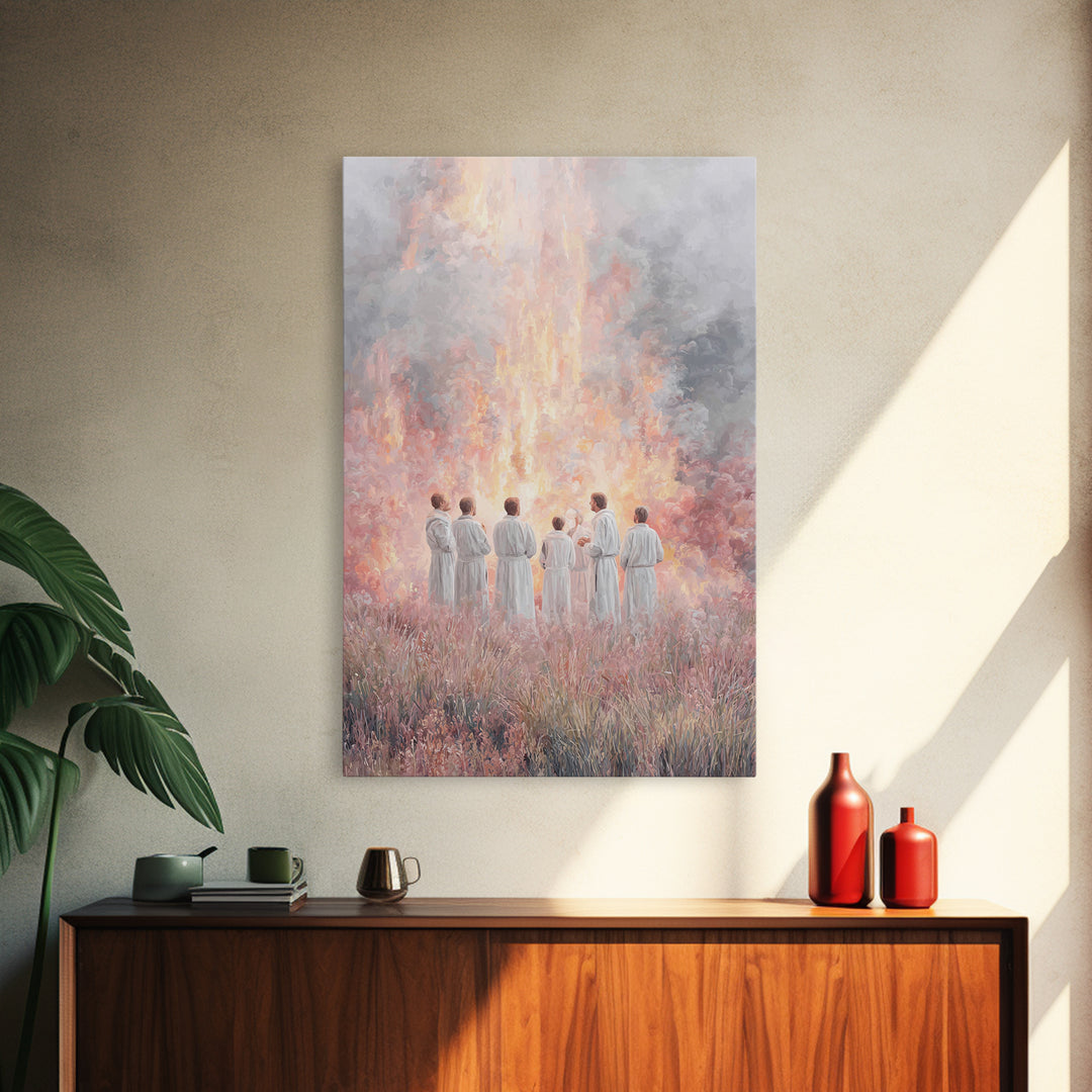Fires Of Fellowship – Framed Canvas Print – Christian Wall Art – Christian Art Canvas – Christian Painting – Christian Art – Vintage Christ